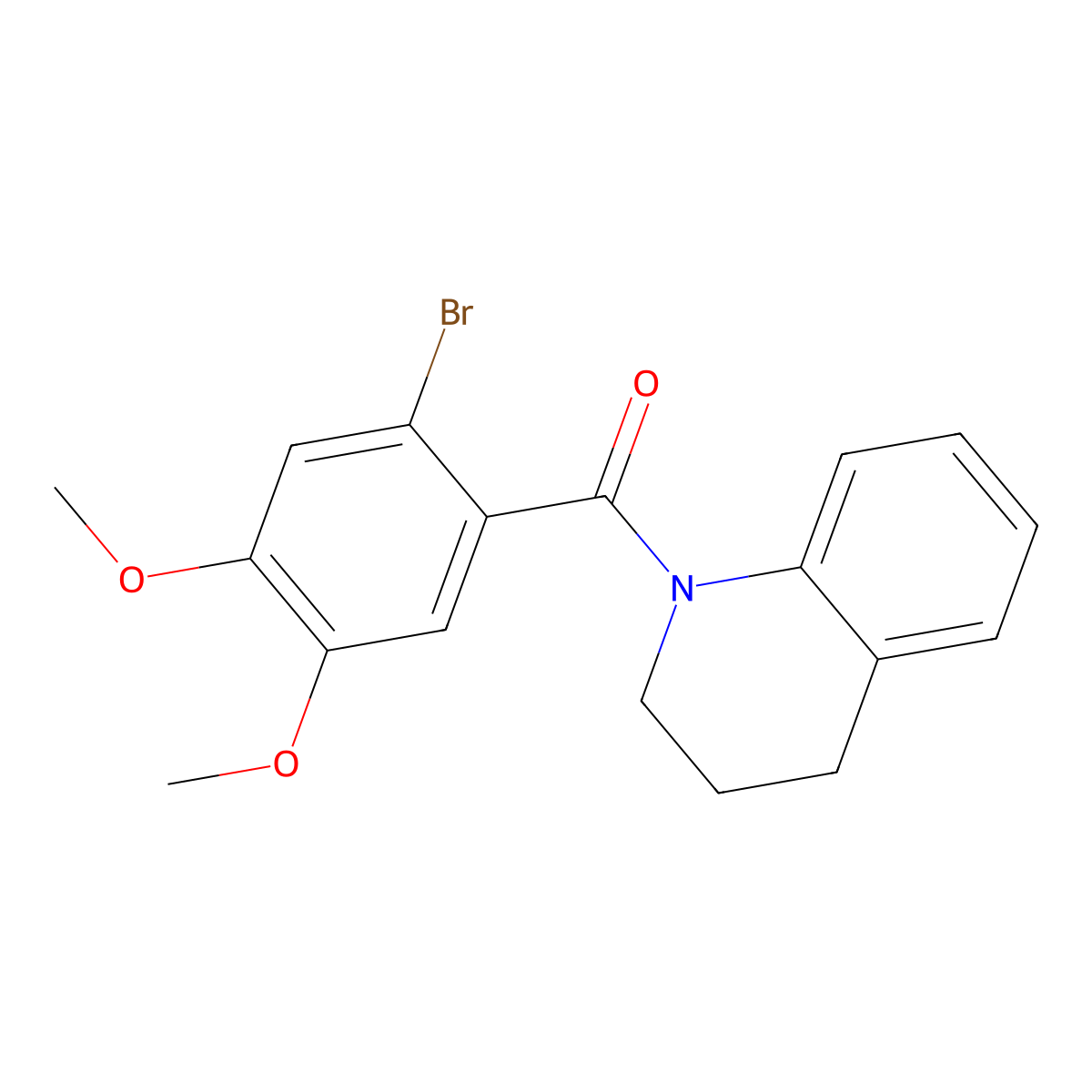 (2-Bromo-4,5-dimethoxyphenyl)(3,4-dihydroquinolin-1(2H)-yl)methanone molecular structure, CAS 65367-73-9