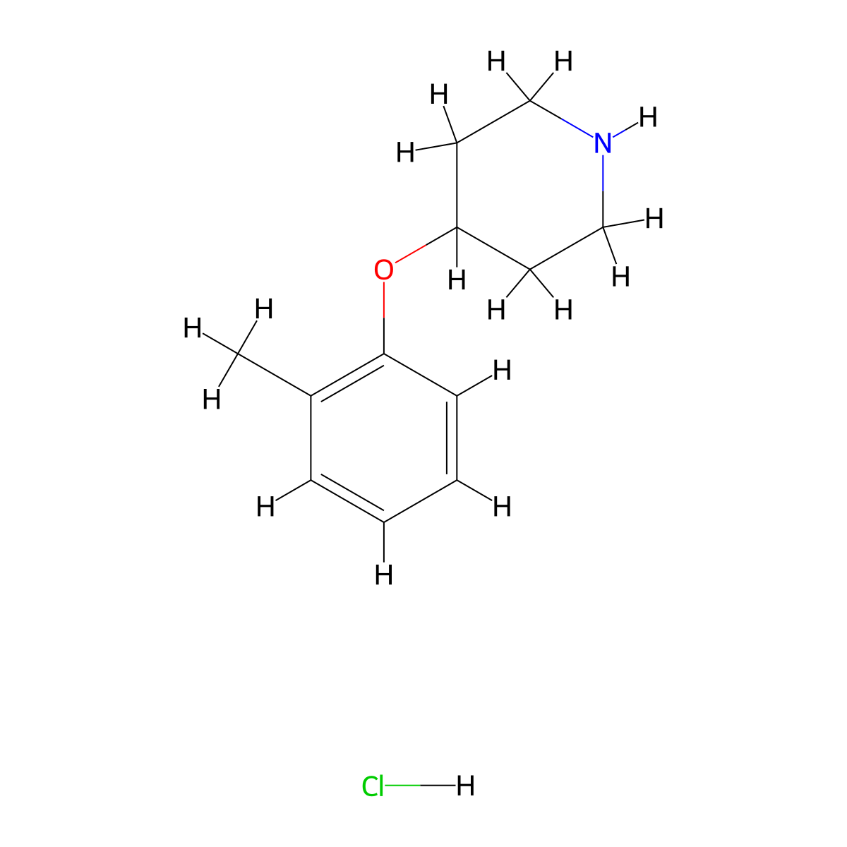 4-(2-Methylphenoxy)piperidine hydrochloride molecular structure, CAS 65367-95-5
