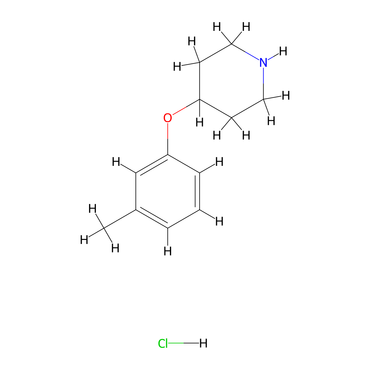 4-(3-Methylphenoxy)piperidine hydrochloride molecular structure, CAS 65367-96-6