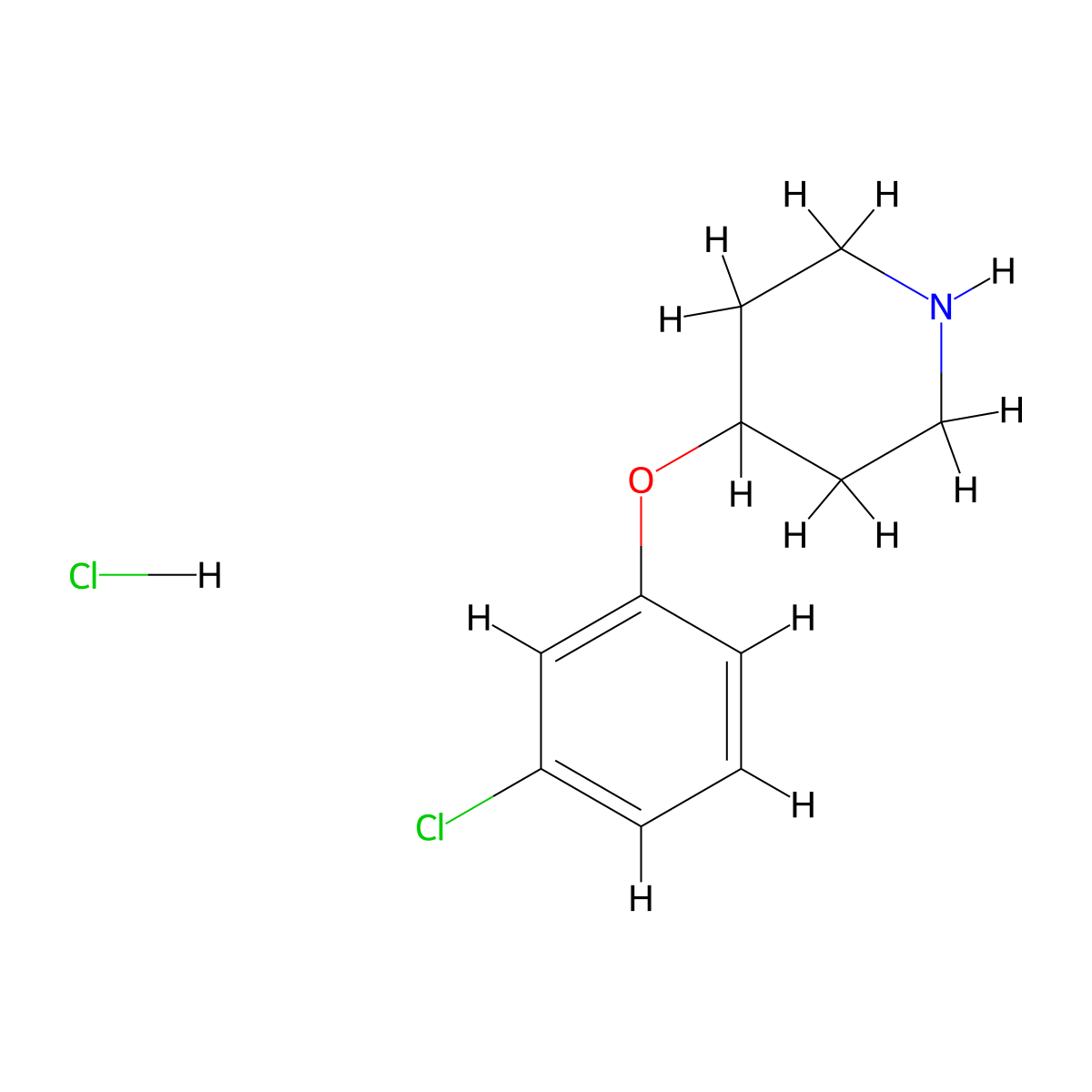 4-(3-Chlorophenoxy)piperidine hydrochloride molecular structure, CAS 65367-99-9
