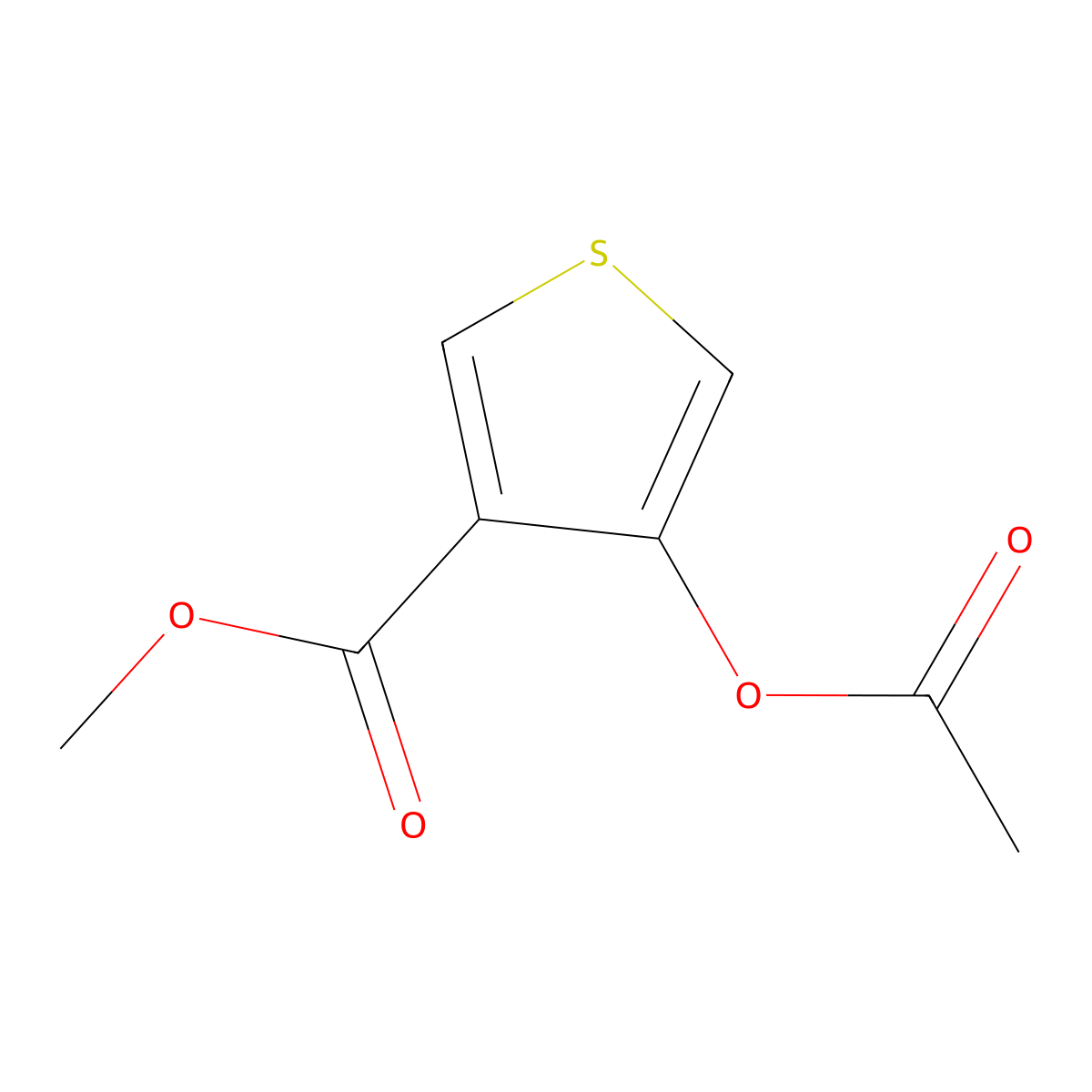 Methyl 4-acetoxythiophene-3-carboxylate molecular structure, CAS 65369-31-5