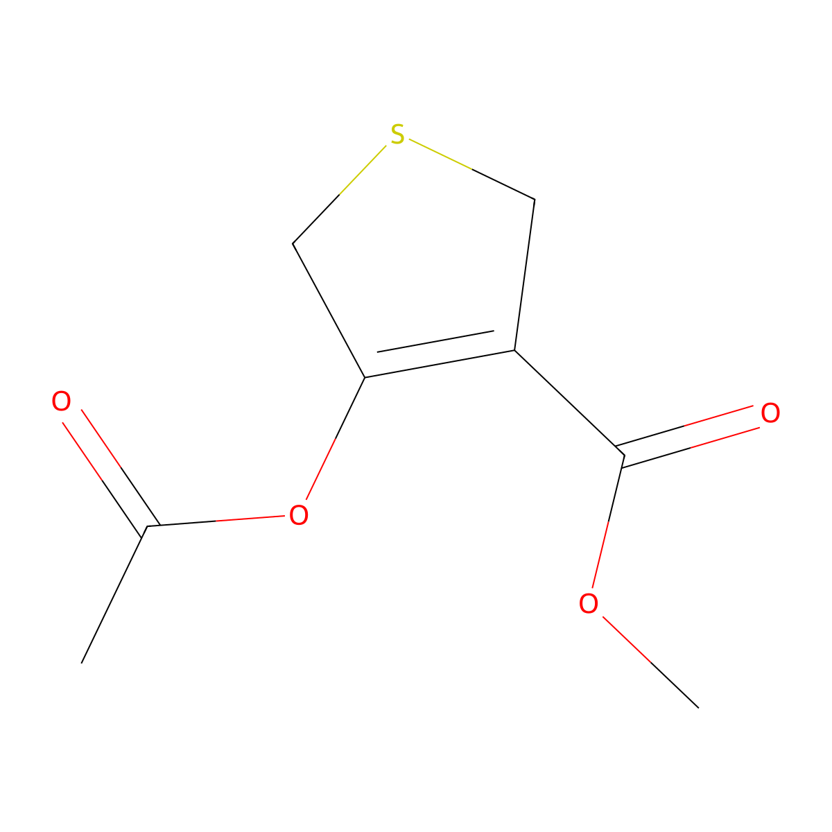 4-Acetoxy-2,5-dihydro-thiophene-3-carboxylic acid methyl ester molecular structure, CAS 65369-32-6