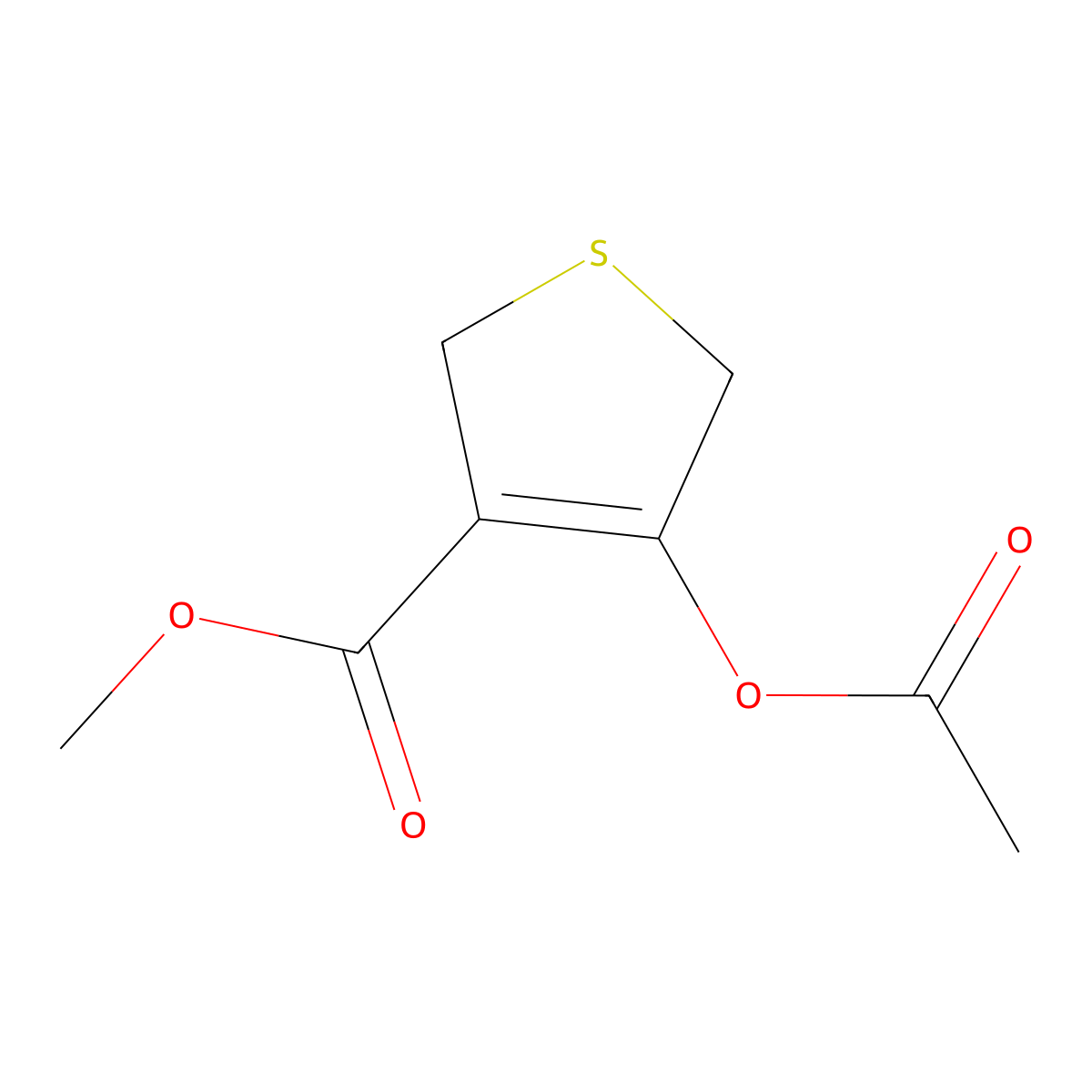 4-Acetoxy-2,5-dihydro-thiophene-3-carboxylic acid methyl ester molecular structure, CAS 65369-32-6
