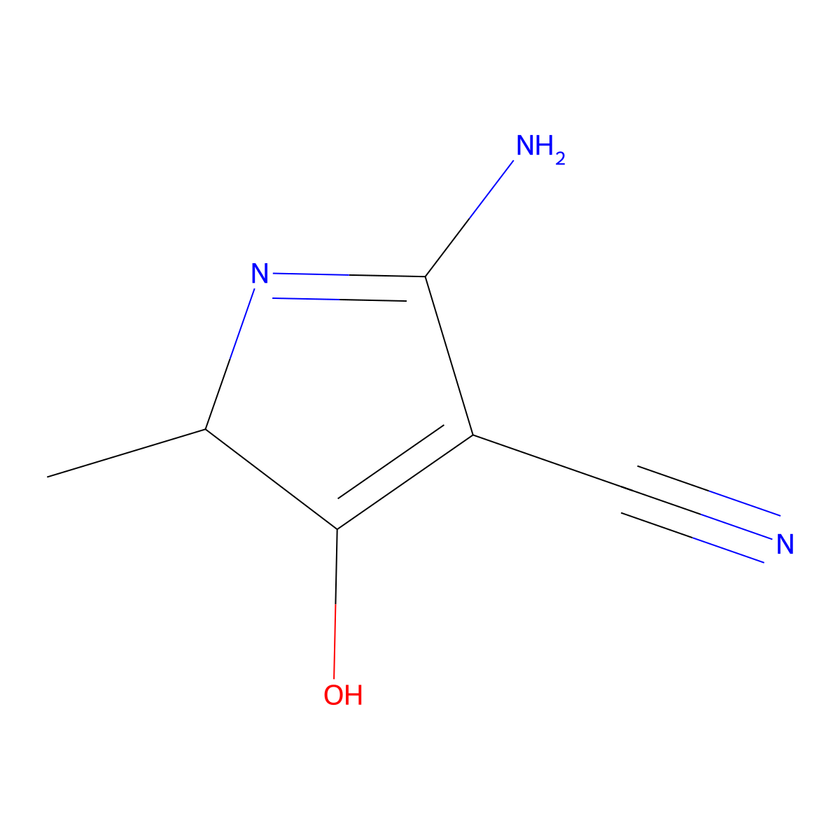 2-amino-5-methyl-4-oxo-4,5-dihydro-1H-pyrrole-3-carbonitrile molecular structure, CAS 65369-37-1