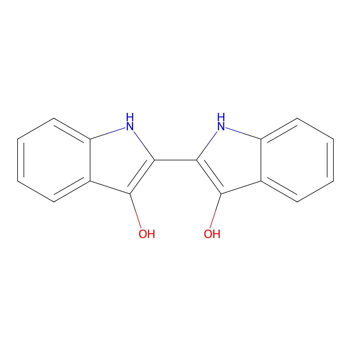 Leucoindigo molecular structure, CAS 6537-68-4