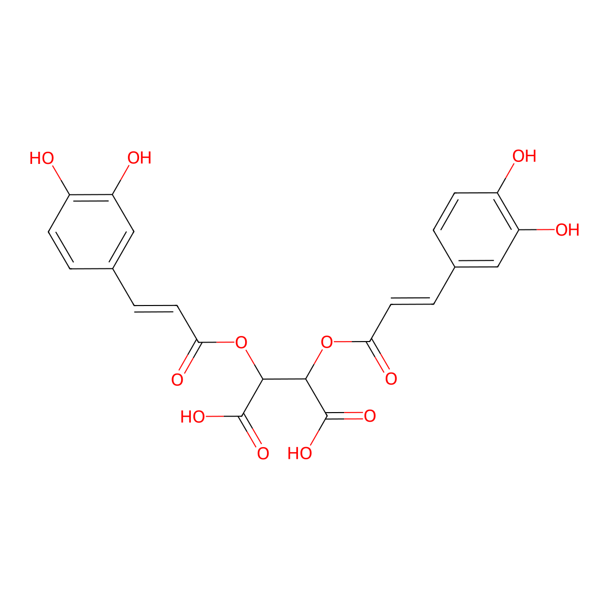 (-)-Chicoric acid molecular structure, CAS 6537-80-0