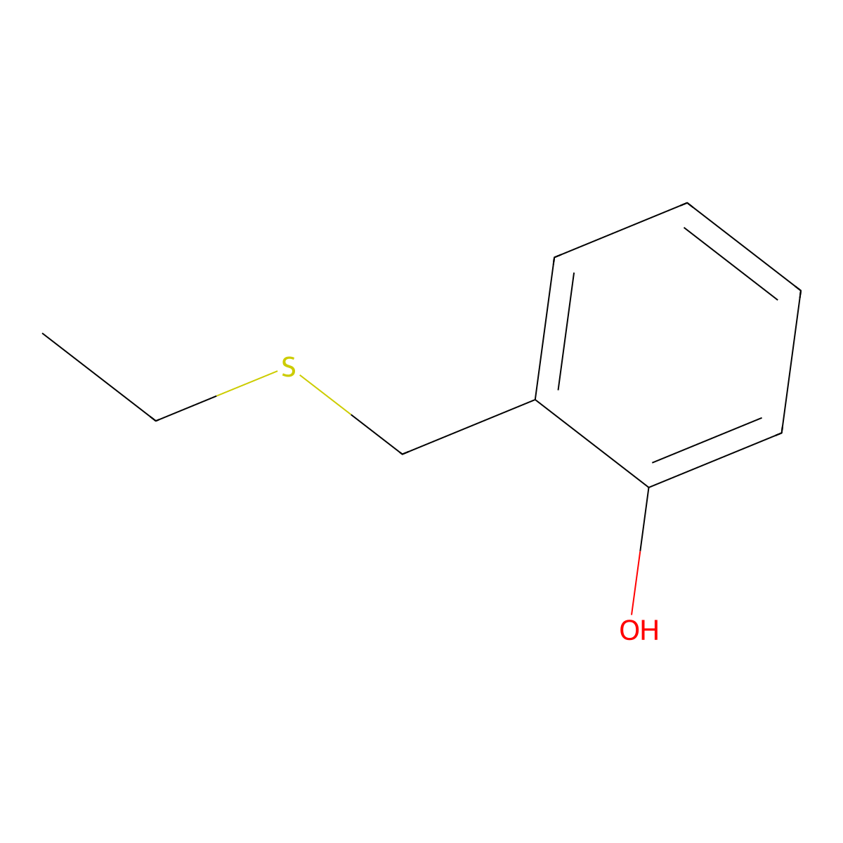 2-[(Ethylsulfanyl)methyl]phenol molecular structure, CAS 65370-06-1