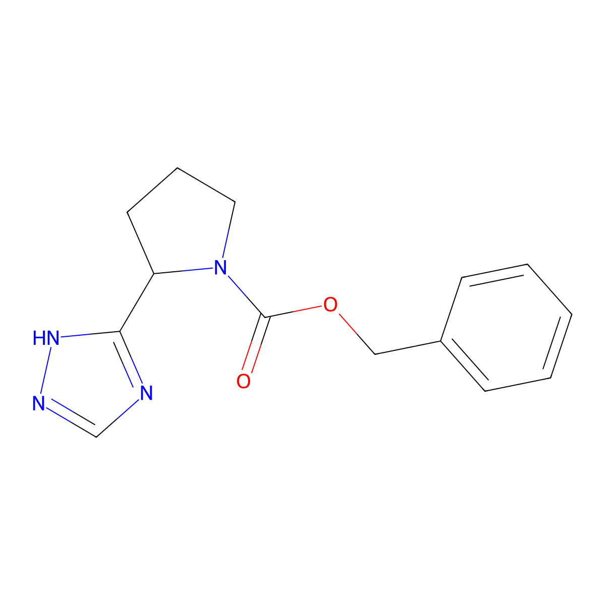 (S)-Benzyl 2-(4H-1,2,4-triazol-3-yl)pyrrolidine-1-carboxylate molecular structure, CAS 65370-33-4