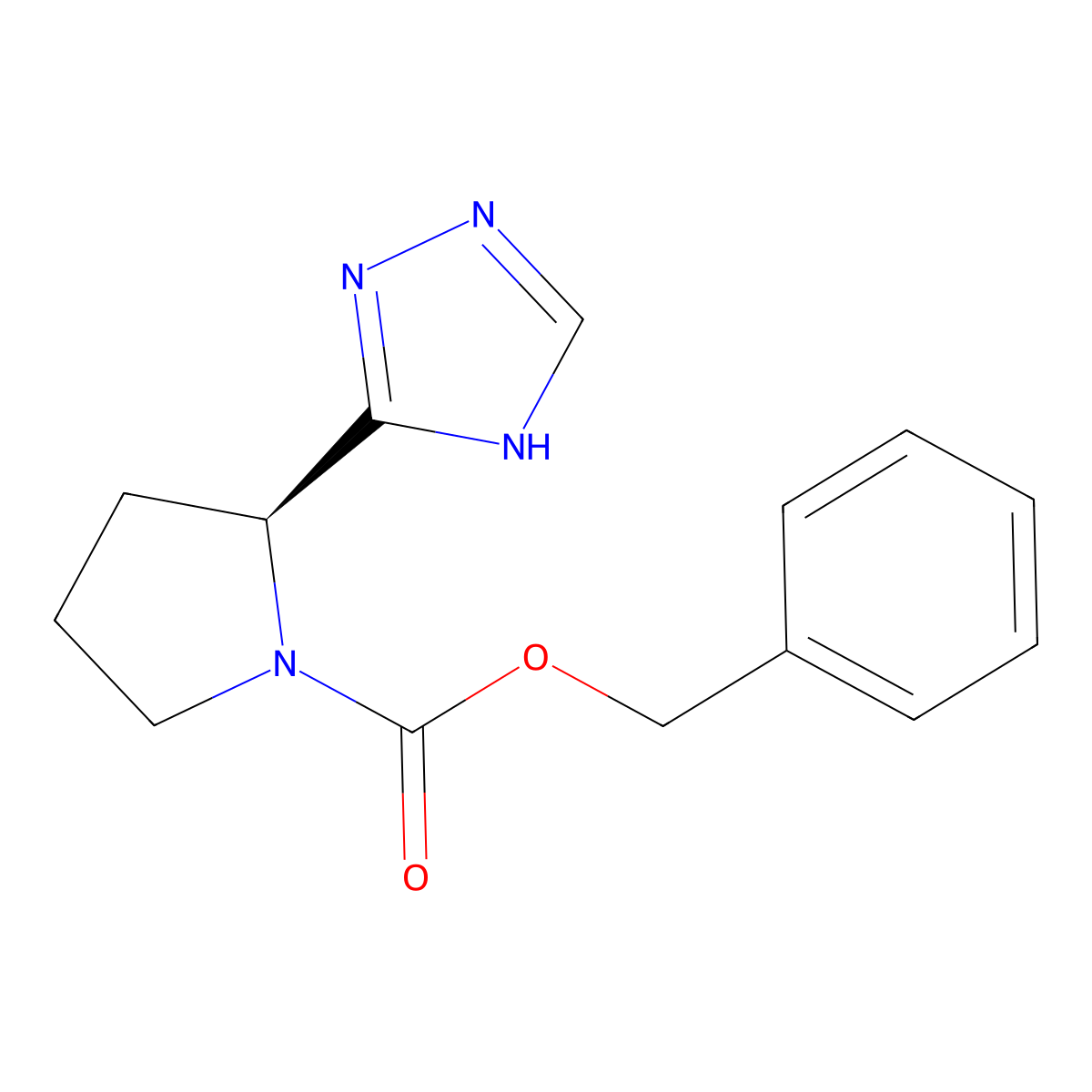 (S)-Benzyl 2-(4H-1,2,4-triazol-3-yl)pyrrolidine-1-carboxylate molecular structure, CAS 65370-33-4