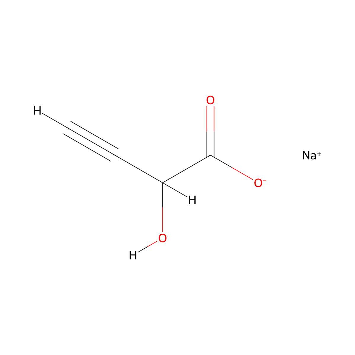 Sodium 2-hydroxybut-3-ynoate molecular structure, CAS 65370-62-9