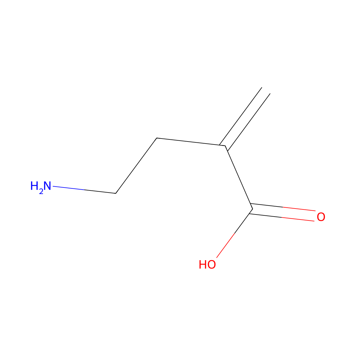 4-Amino-2-methylenebutanoic acid molecular structure, CAS 65370-67-4