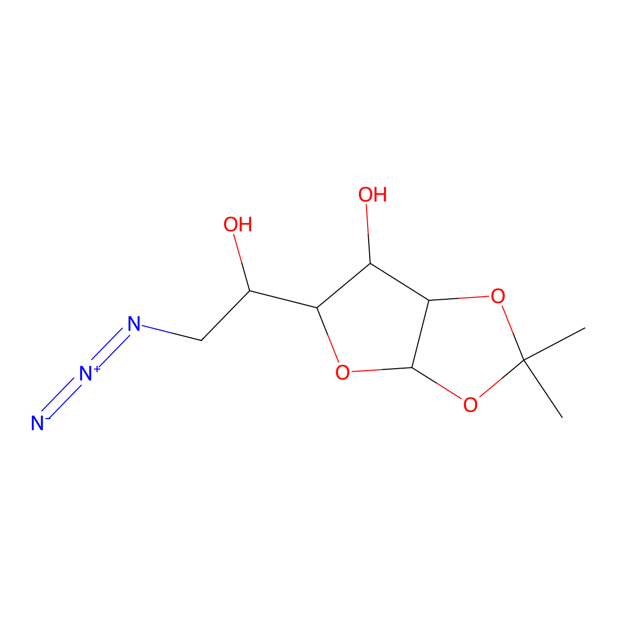 6-Azido-6-deoxy-1,2-O-isopropylidene-a-D-glucofuranose molecular structure, CAS 65371-16-6