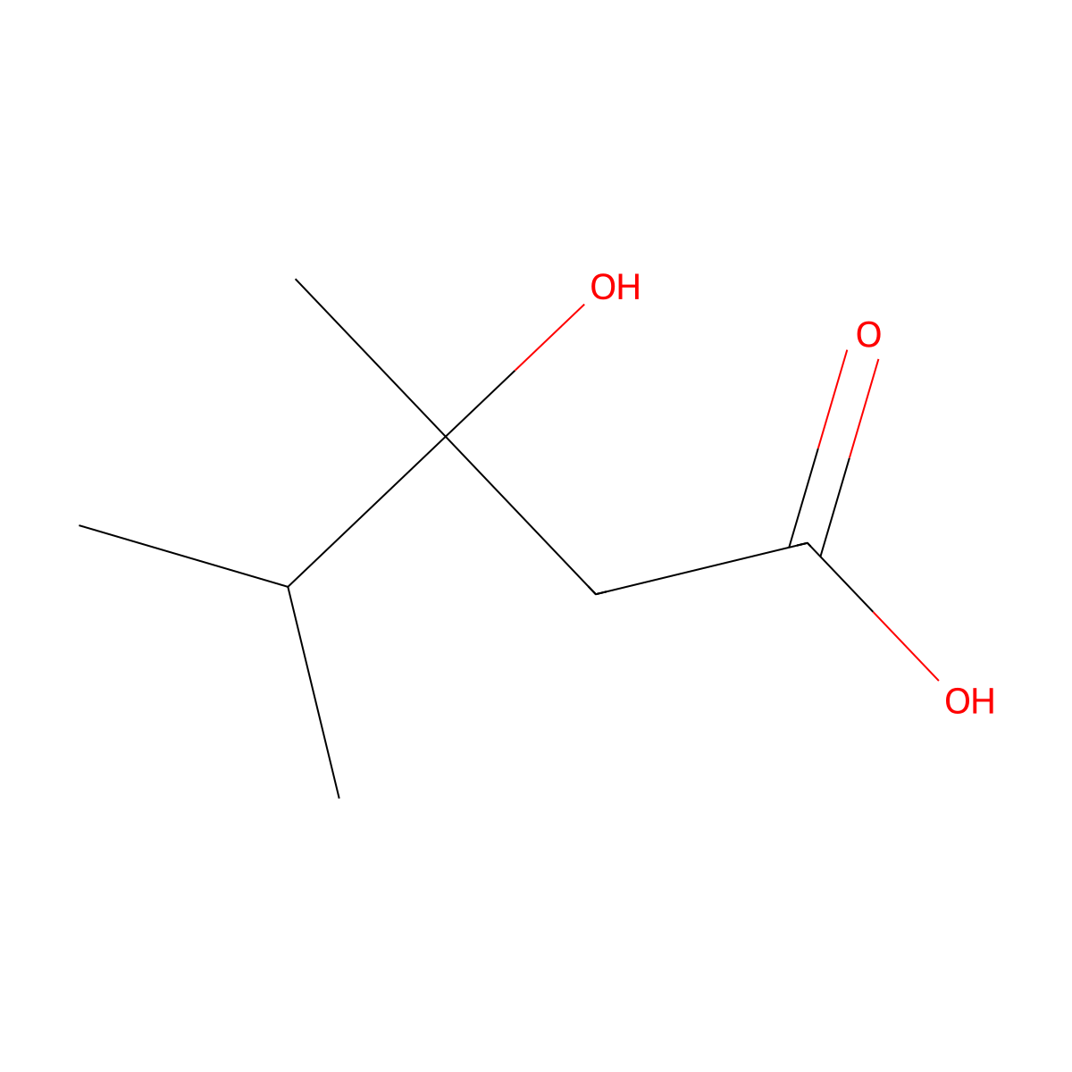 3-Hydroxy-3,4-dimethylpentanoic acid molecular structure, CAS 65371-45-1