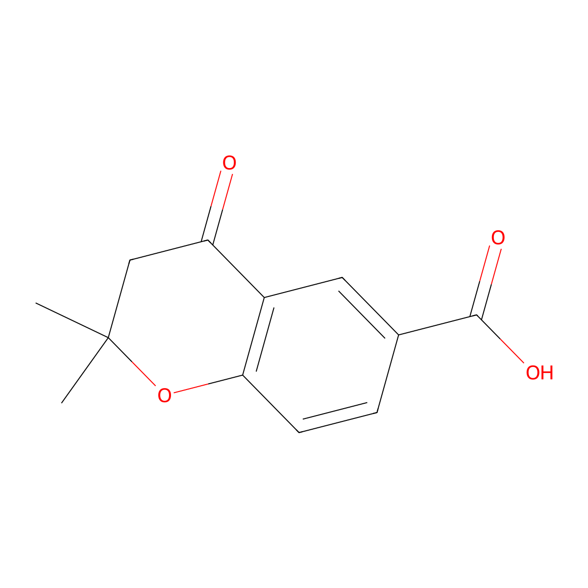 2,2-Dimethyl-4-oxochroman-6-carboxylic acid molecular structure, CAS 65372-54-5