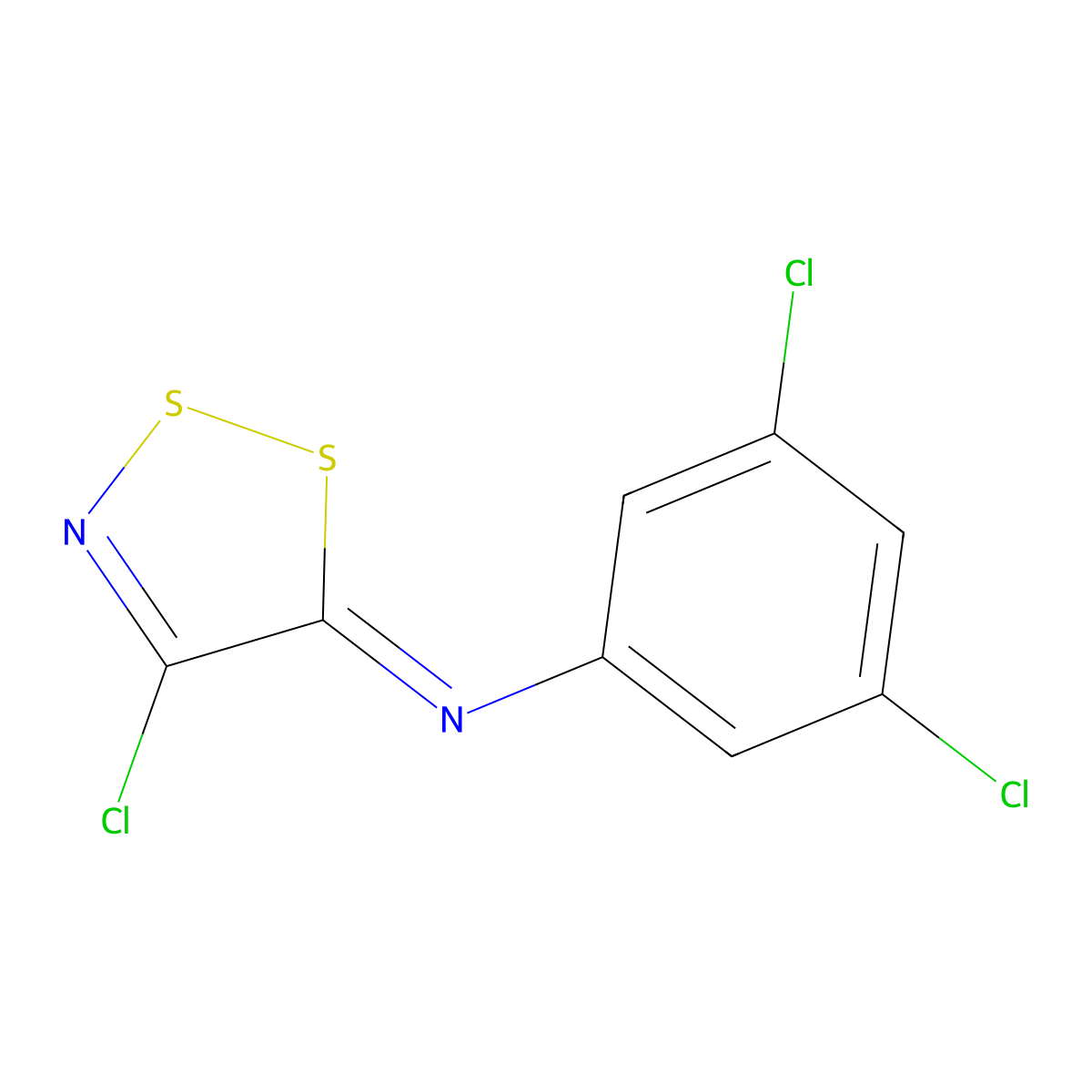 4-chloro-N-(3,5-dichlorophenyl)dithiazol-5-imine molecular structure, CAS 65374-57-4