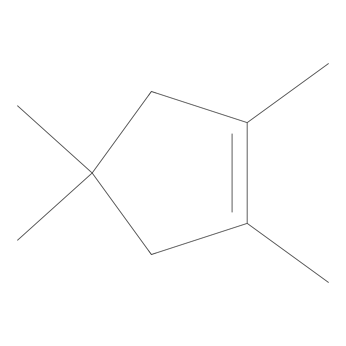1,2,4,4-Tetramethylcyclopentene molecular structure, CAS 65378-76-9