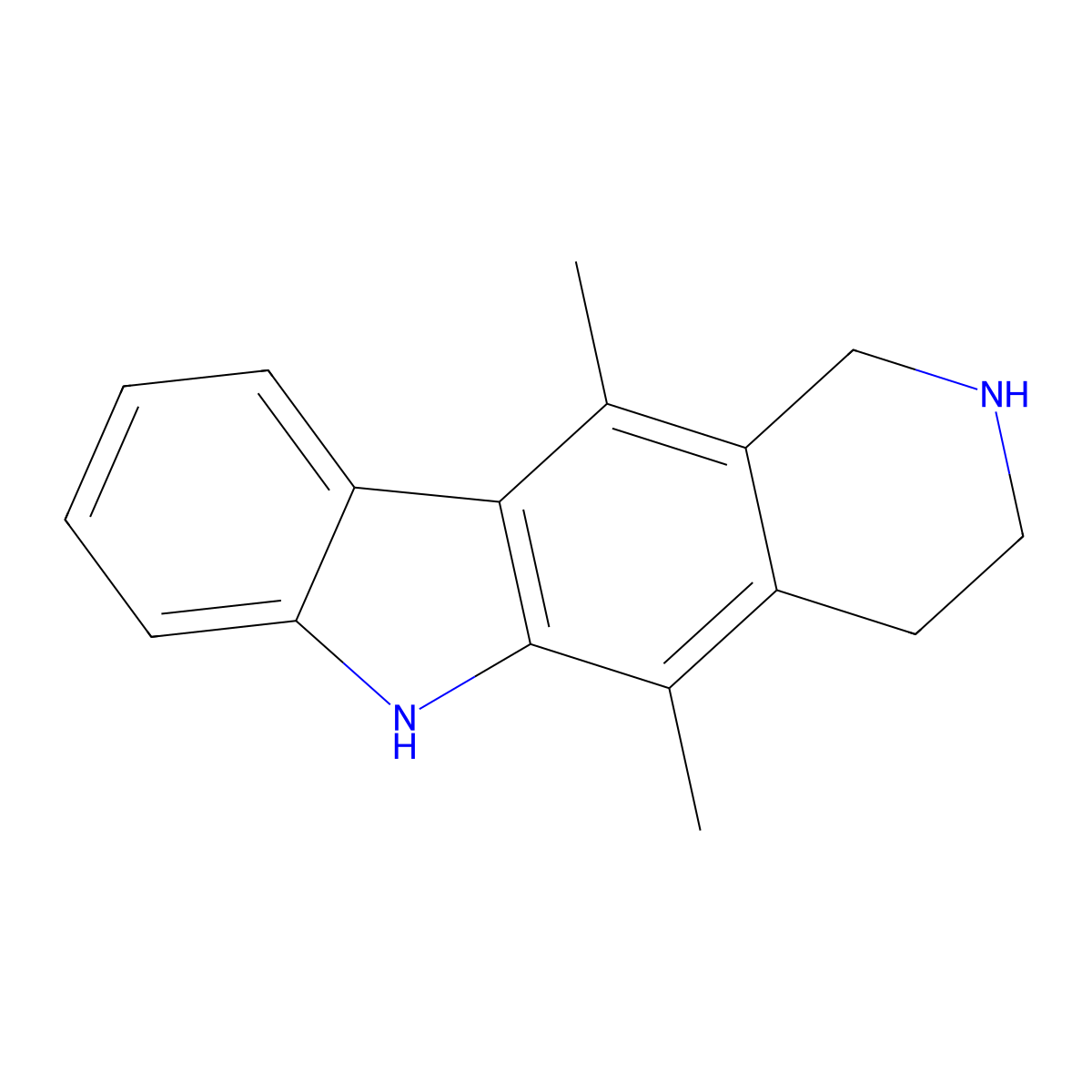 Tetrahydroellipticine molecular structure, CAS 6538-51-8
