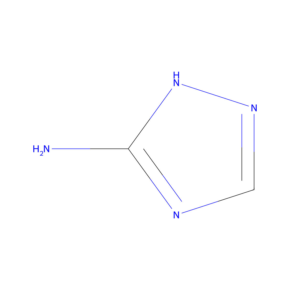 Amitrole molecular structure, CAS 65380-04-3