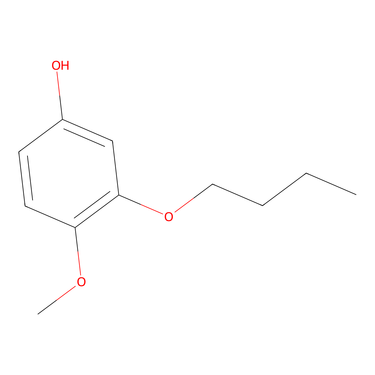 3-Butoxy-4-methoxyphenol molecular structure, CAS 65383-60-0