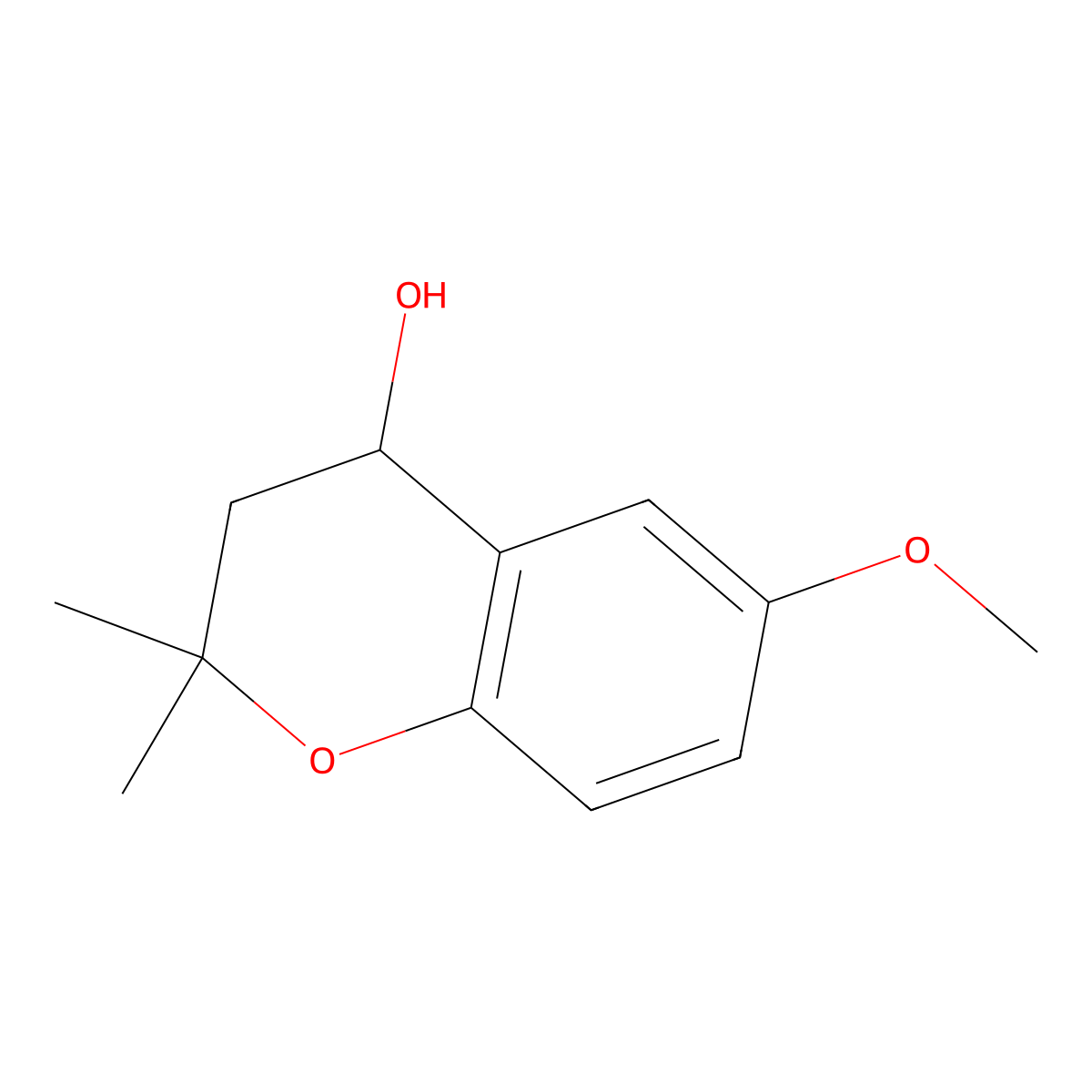 3,4-Dihydro-6-methoxy-2,2-dimethyl-2H-1-benzopyran-4-ol molecular structure, CAS 65383-71-3
