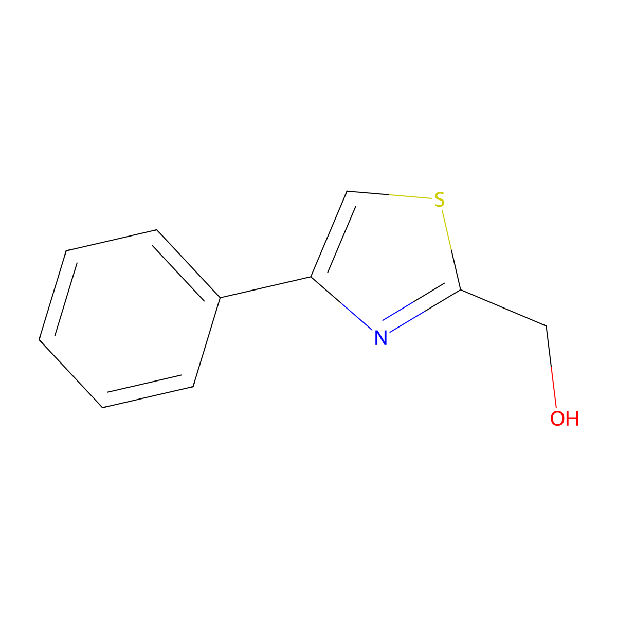 (4-Phenyl-1,3-thiazol-2-yl)methanol molecular structure, CAS 65384-99-8