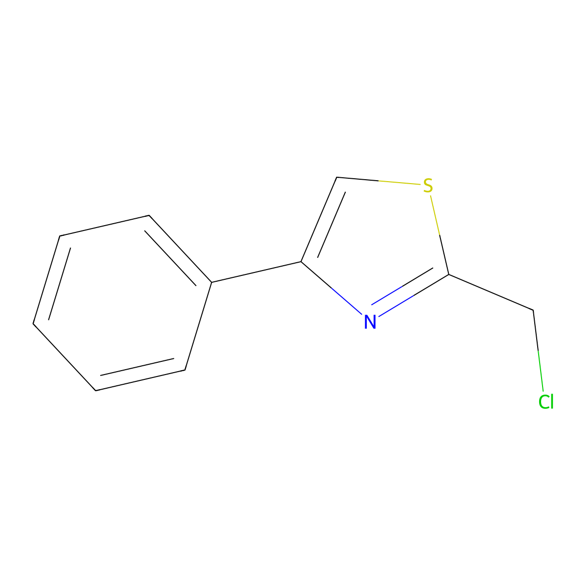 2-(Chloromethyl)-4-phenyl-1,3-thiazole molecular structure, CAS 65385-00-4