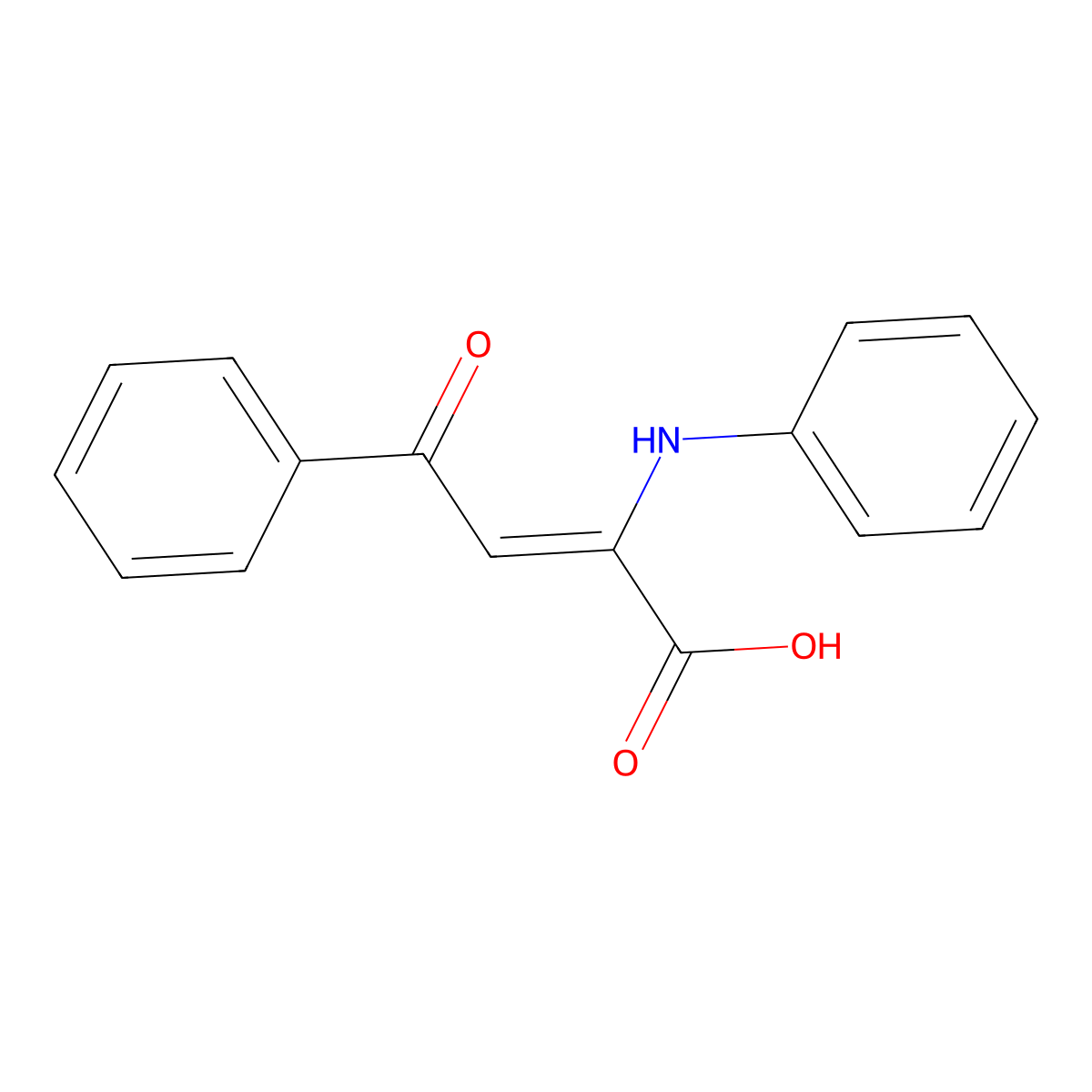 2-Butenoic acid, 4-oxo-4-phenyl-2-(phenylamino)- molecular structure, CAS 65387-40-8