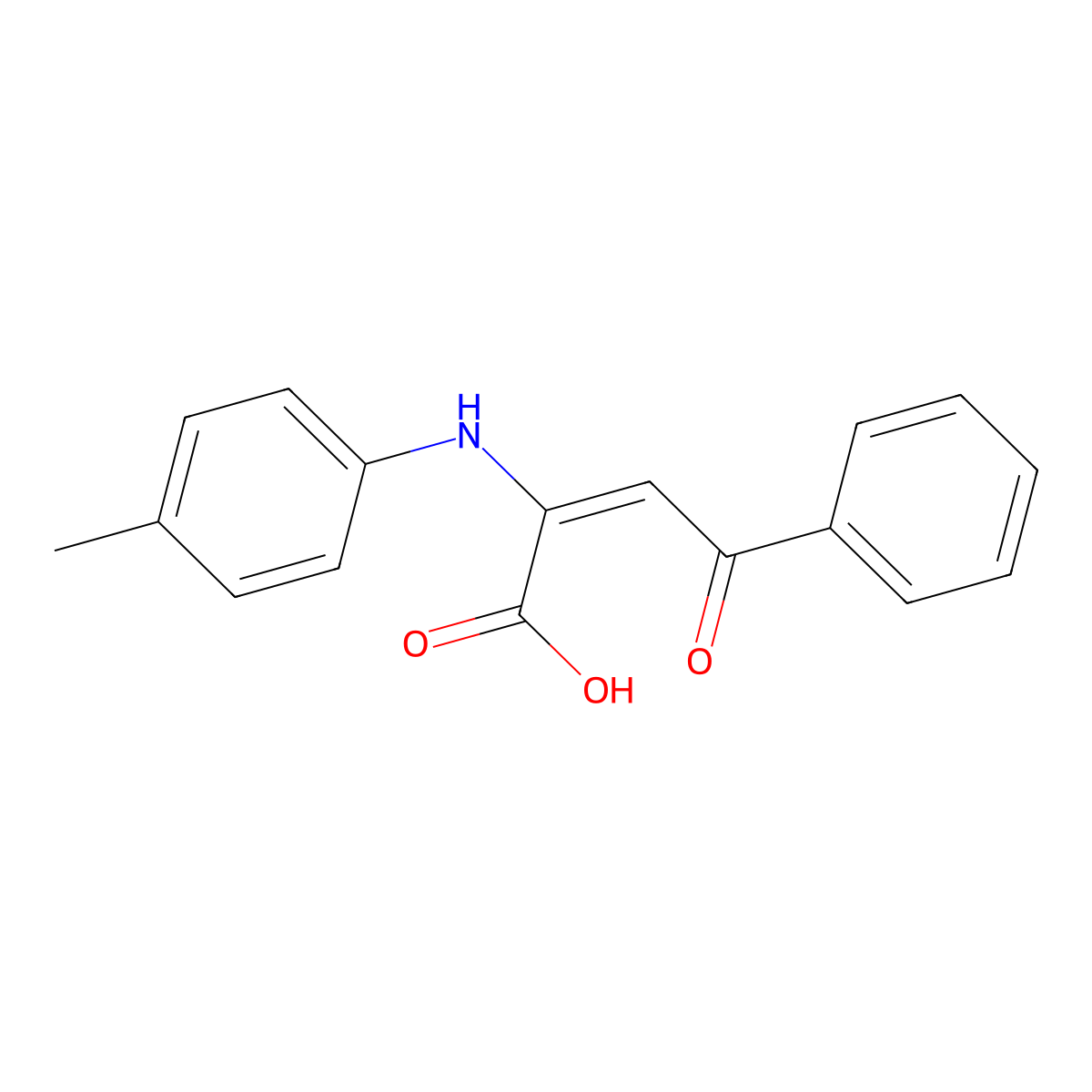 2-Butenoic acid, 2-[(4-methylphenyl)amino]-4-oxo-4-phenyl- molecular structure, CAS 65387-41-9