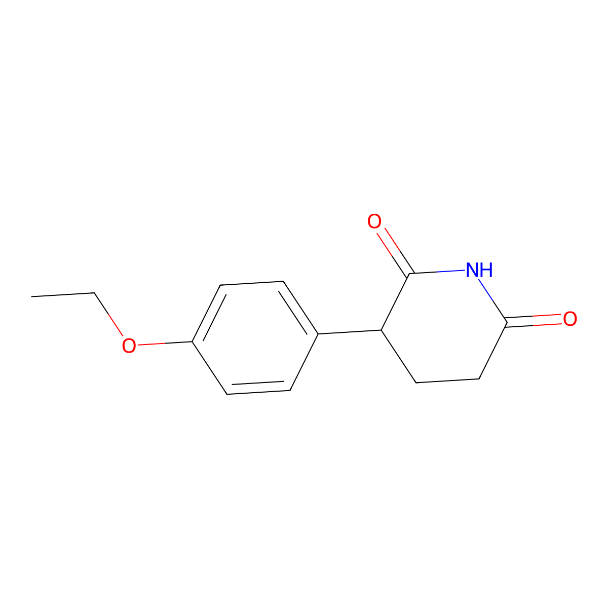2,6-Piperidinedione, 3-(4-ethoxyphenyl)- molecular structure, CAS 65387-87-3
