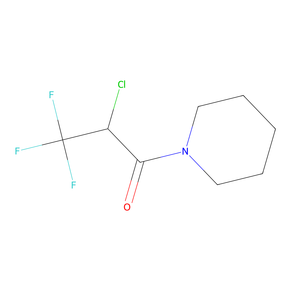 2-Chloro-3,3,3-trifluoro-1-piperidino-1-propanone molecular structure, CAS 65388-63-8