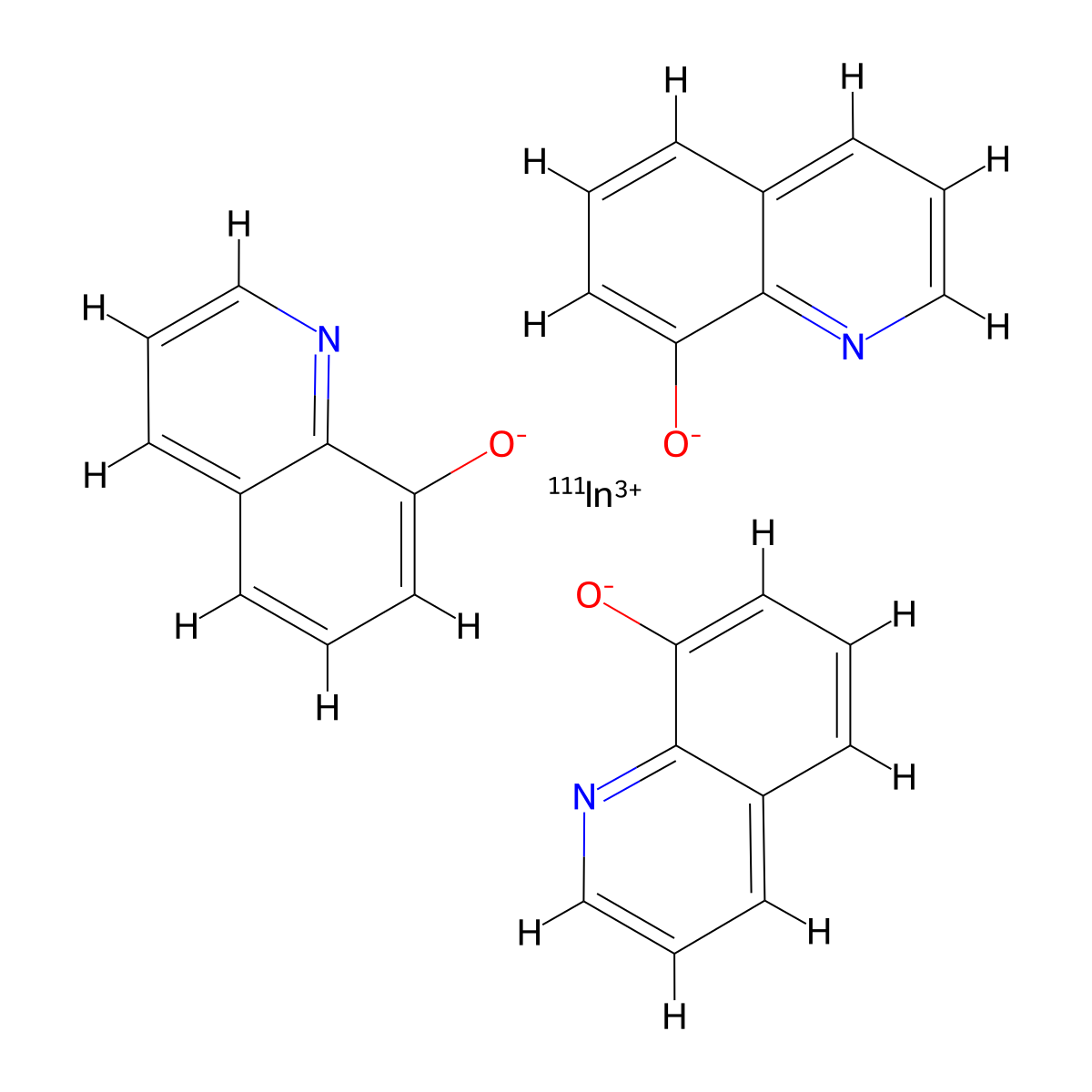 Indium In-111 Oxyquinoline molecular structure, CAS 65389-08-4