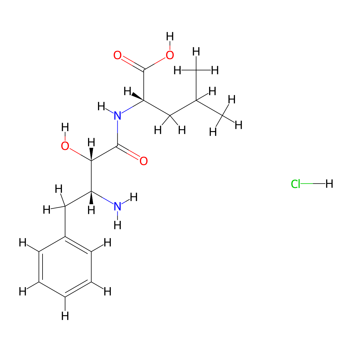 Ubenimex hydrochloride molecular structure, CAS 65391-42-6