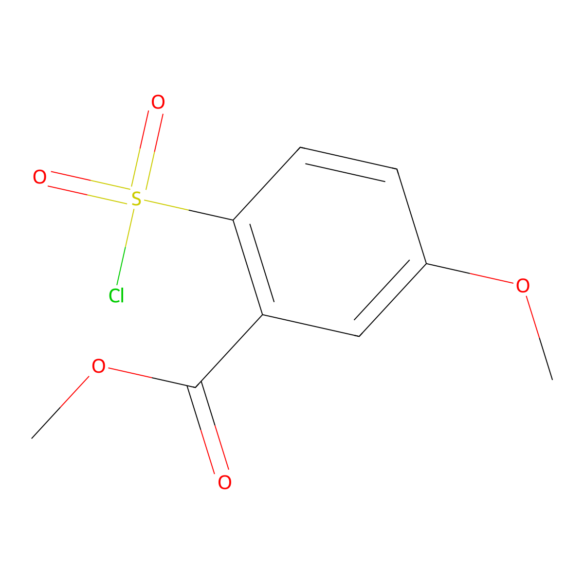 Methyl 2-(chlorosulfonyl)-5-methoxybenzoate molecular structure, CAS 65397-56-0
