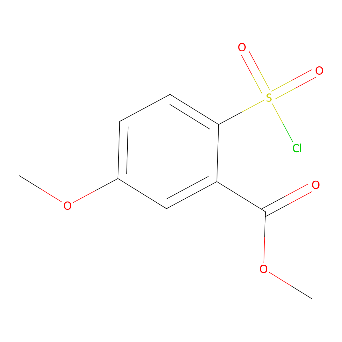 Methyl 2-(chlorosulfonyl)-5-methoxybenzoate molecular structure, CAS 65397-56-0