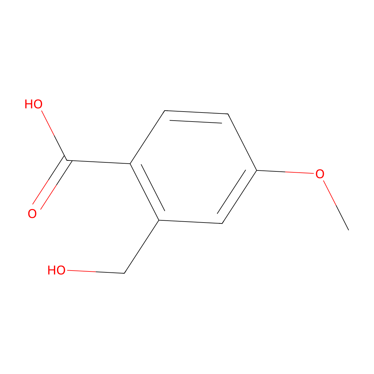 2-(Hydroxymethyl)-4-methoxybenzoic acid molecular structure, CAS 65399-12-4