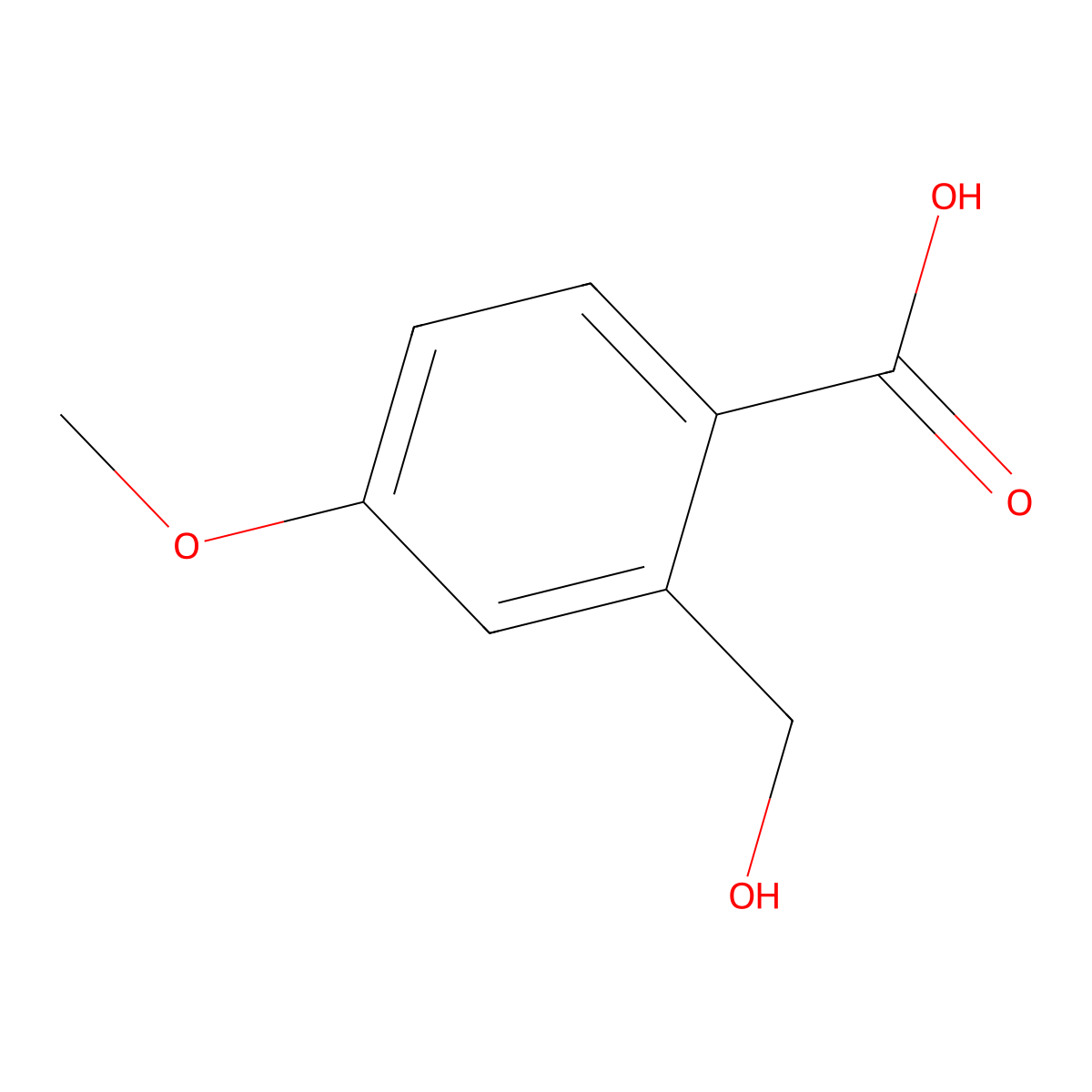 2-(Hydroxymethyl)-4-methoxybenzoic acid molecular structure, CAS 65399-12-4
