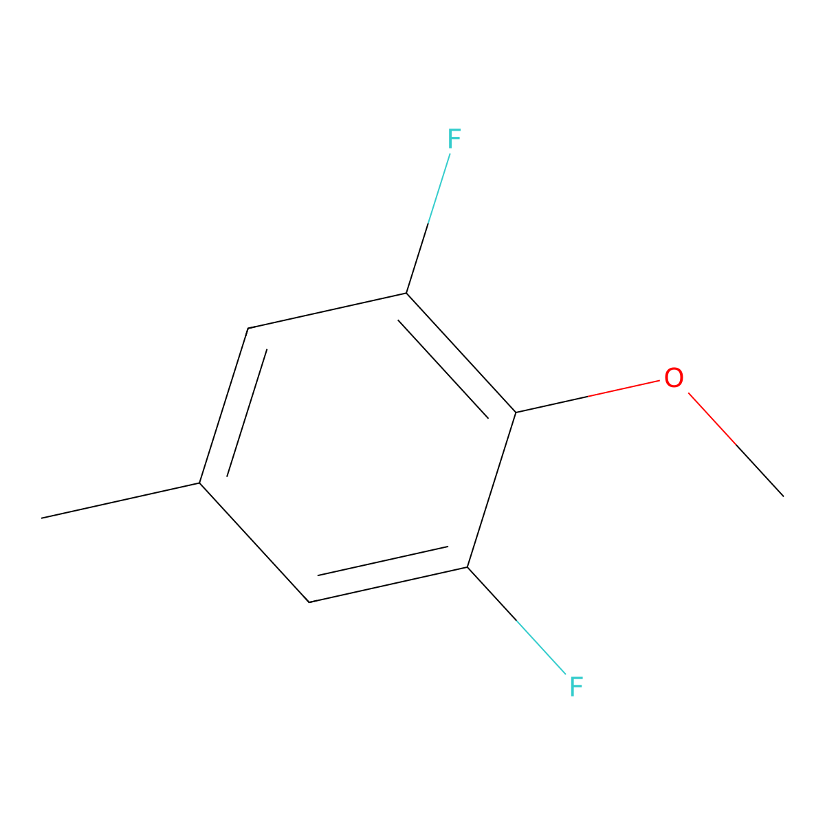 1,3-Difluoro-2-methoxy-5-methylbenzene molecular structure, CAS 654-09-1