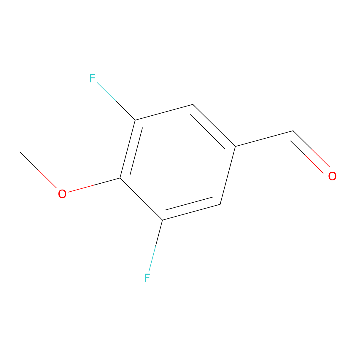 3,5-Difluoro-4-methoxybenzaldehyde molecular structure, CAS 654-11-5