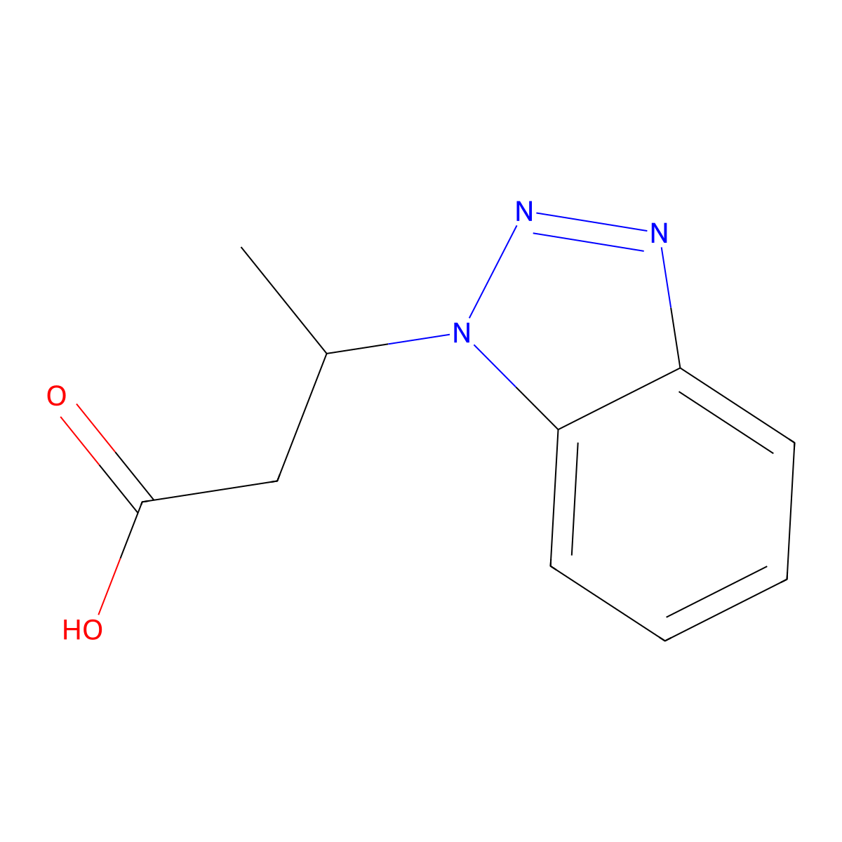 3-Benzotriazol-1-yl-butyric acid molecular structure, CAS 654-13-7