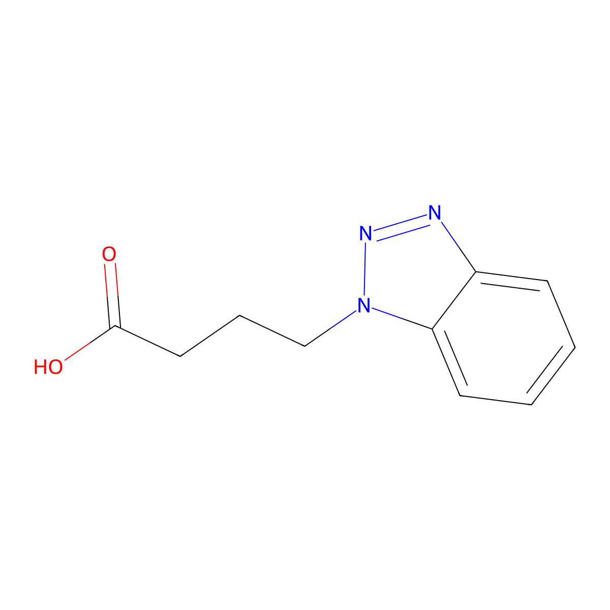 4-(1H-Benzo[d][1,2,3]triazol-1-yl)butanoic acid molecular structure, CAS 654-19-3