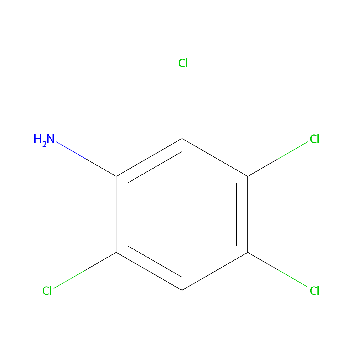 2,3,4,6-Tetrachloroaniline molecular structure, CAS 654-36-4