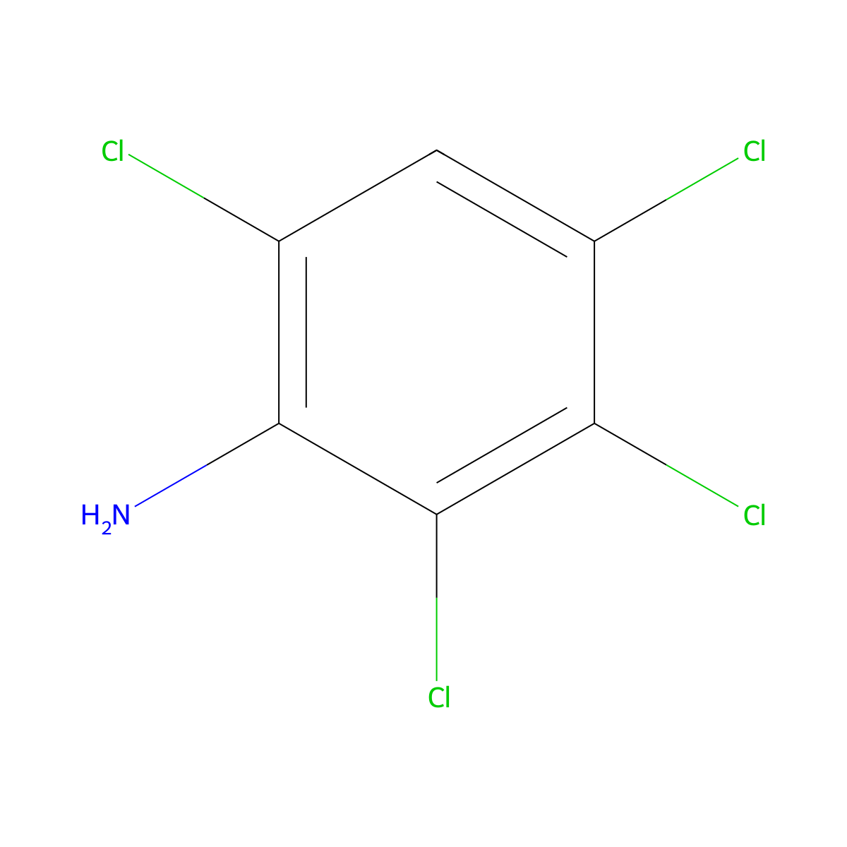 2,3,4,6-Tetrachloroaniline molecular structure, CAS 654-36-4