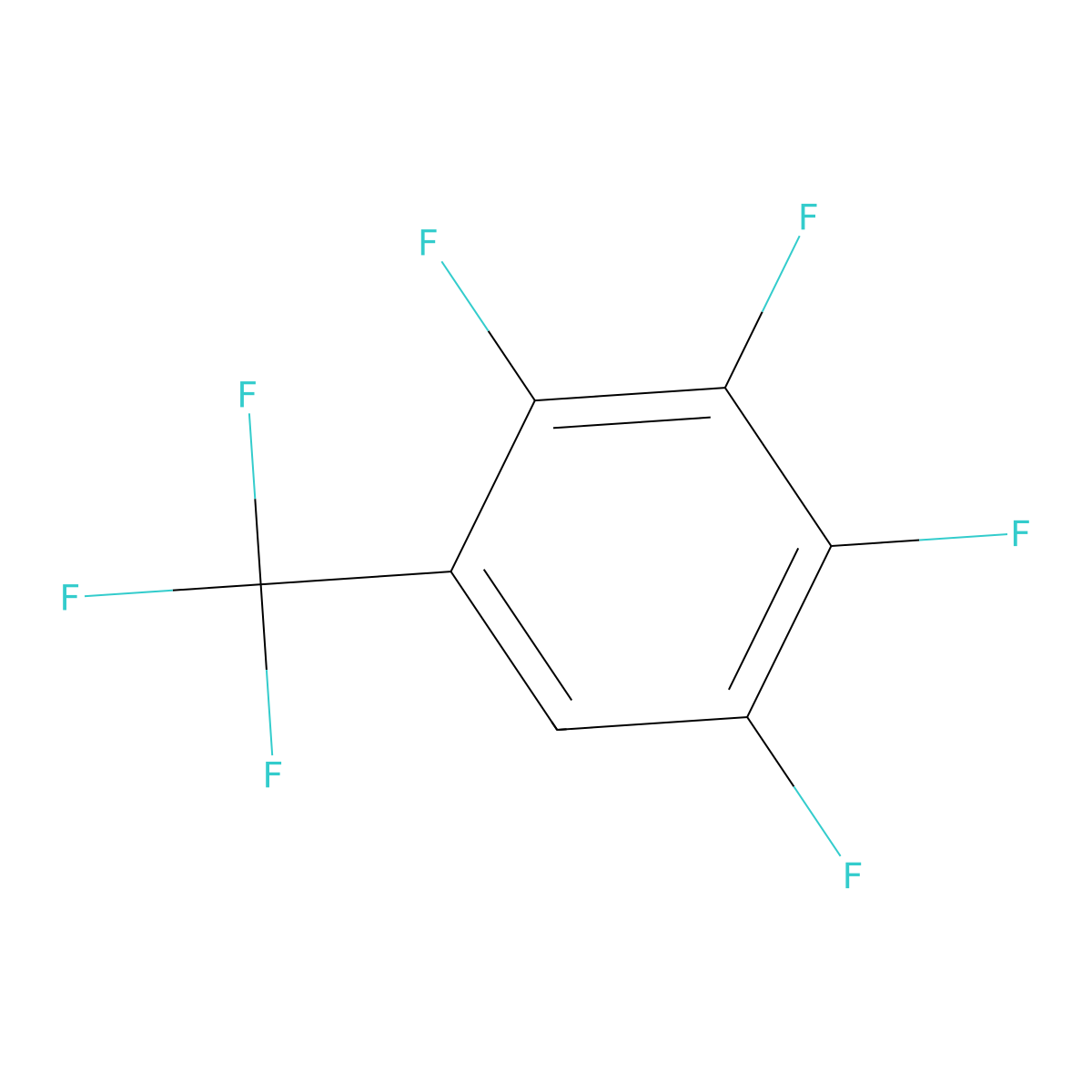 1,2,3,4-Tetrafluoro-5-(trifluoromethyl)benzene molecular structure, CAS 654-53-5