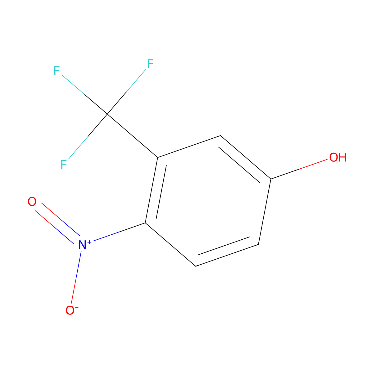 4-Nitro-3-trifluoromethylphenol molecular structure, CAS 654-66-0