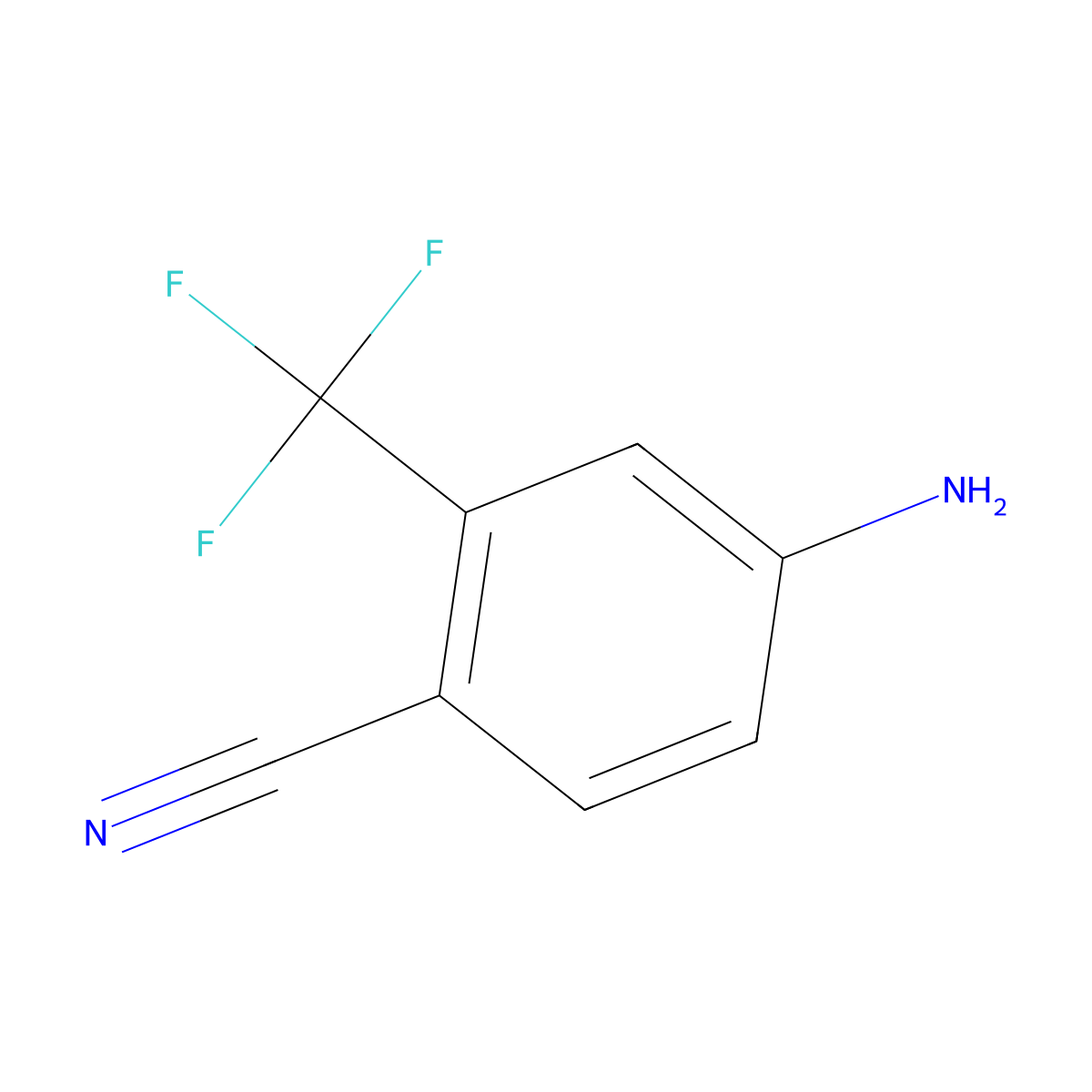 4-Amino-2-(trifluoromethyl)benzonitrile molecular structure, CAS 654-70-6