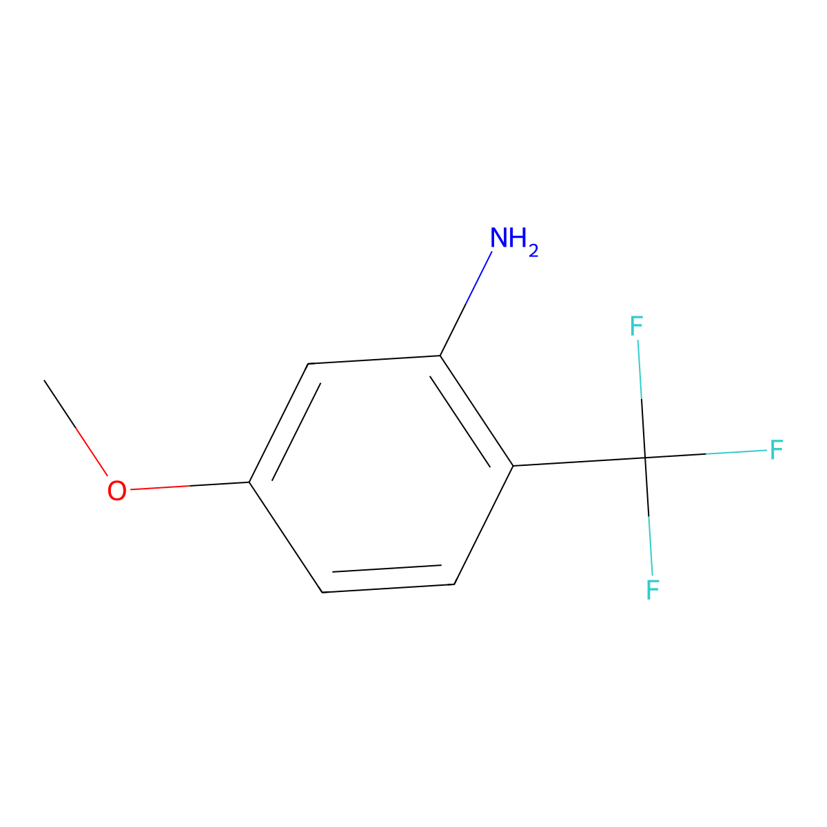 5-Methoxy-2-(trifluoromethyl)aniline molecular structure, CAS 654-83-1