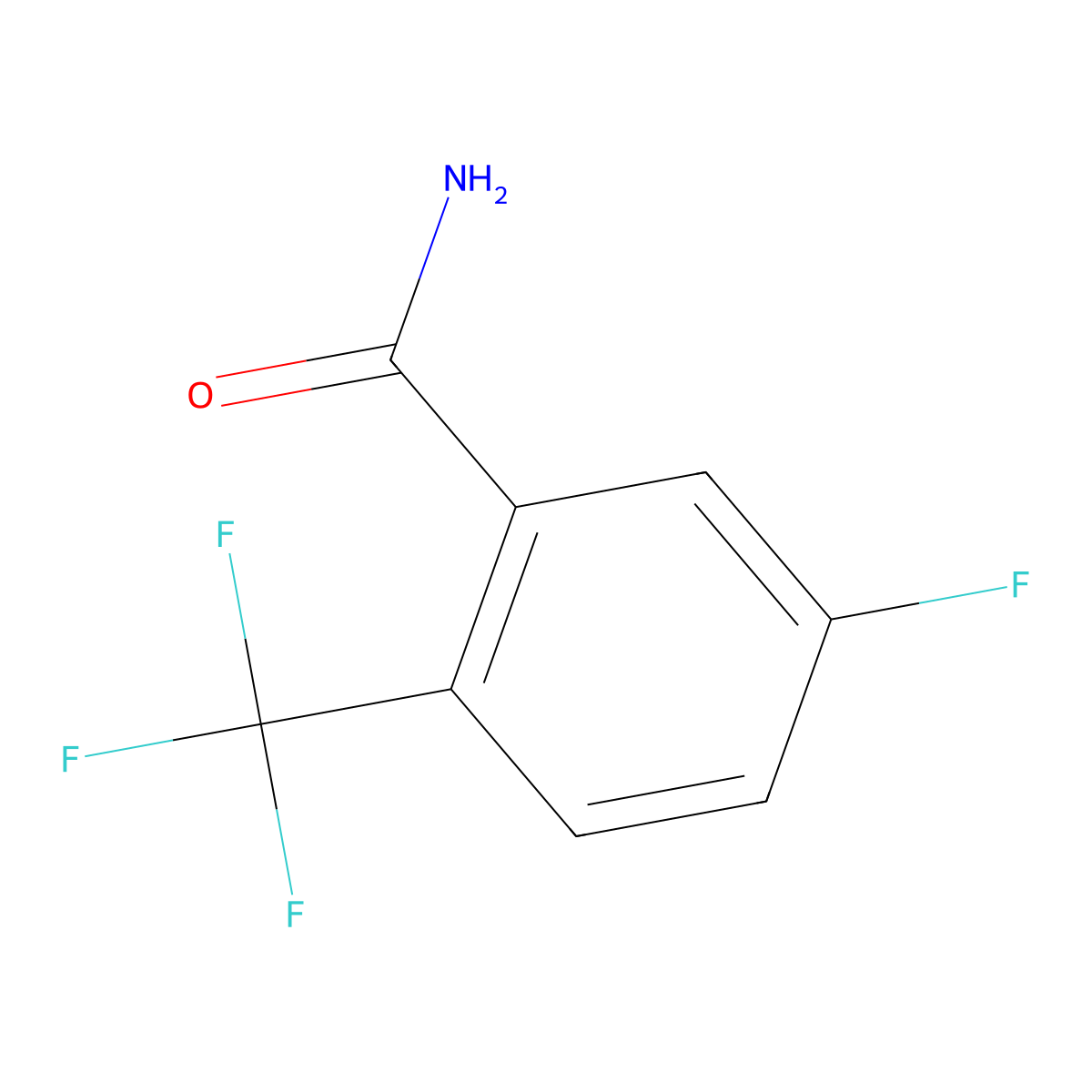 5-Fluoro-2-(trifluoromethyl)benzamide molecular structure, CAS 654-95-5