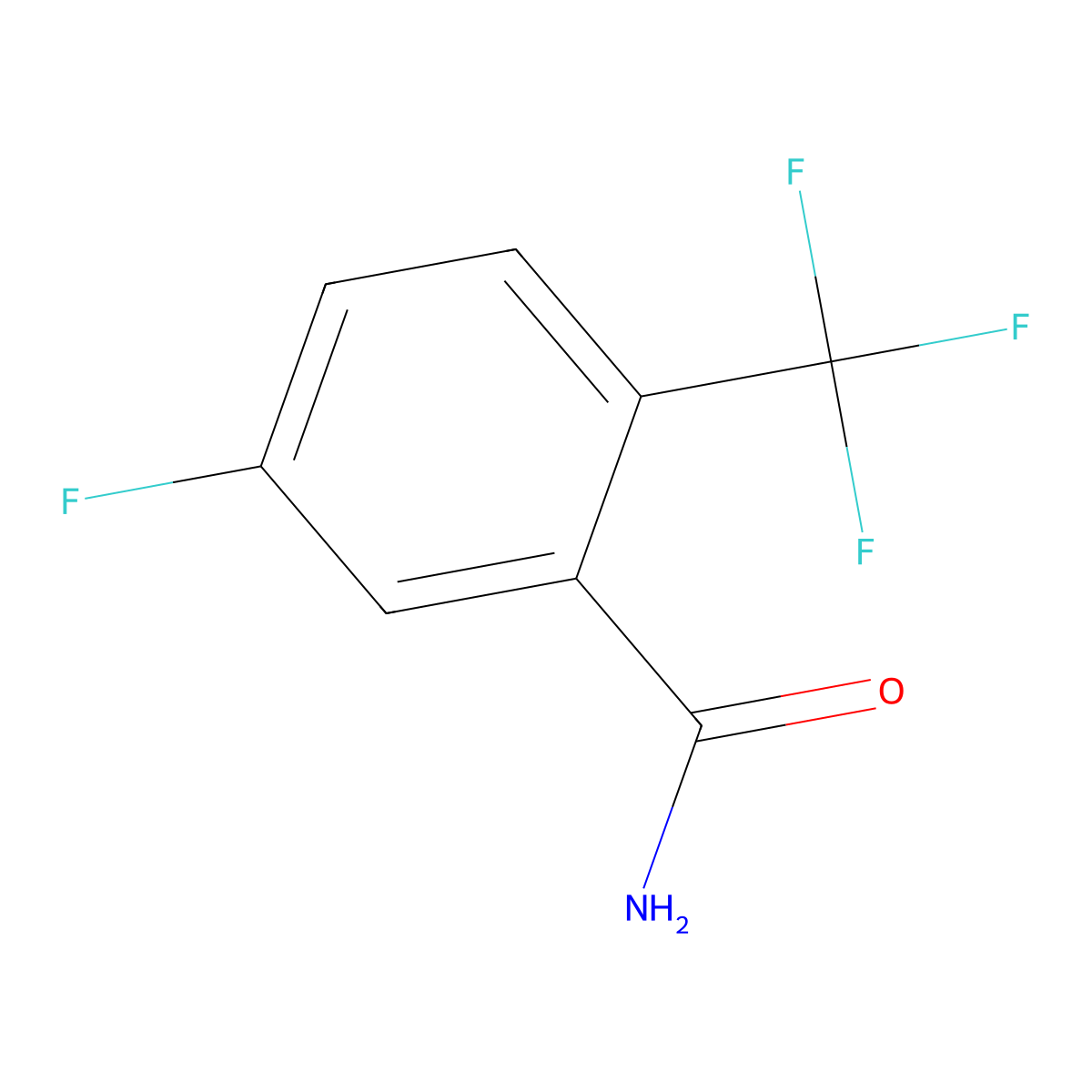 5-Fluoro-2-(trifluoromethyl)benzamide molecular structure, CAS 654-95-5