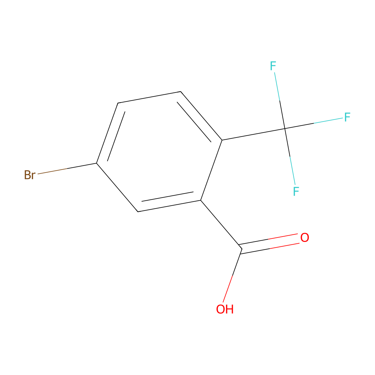 5-Bromo-2-trifluoromethylbenzoic acid molecular structure, CAS 654-97-7