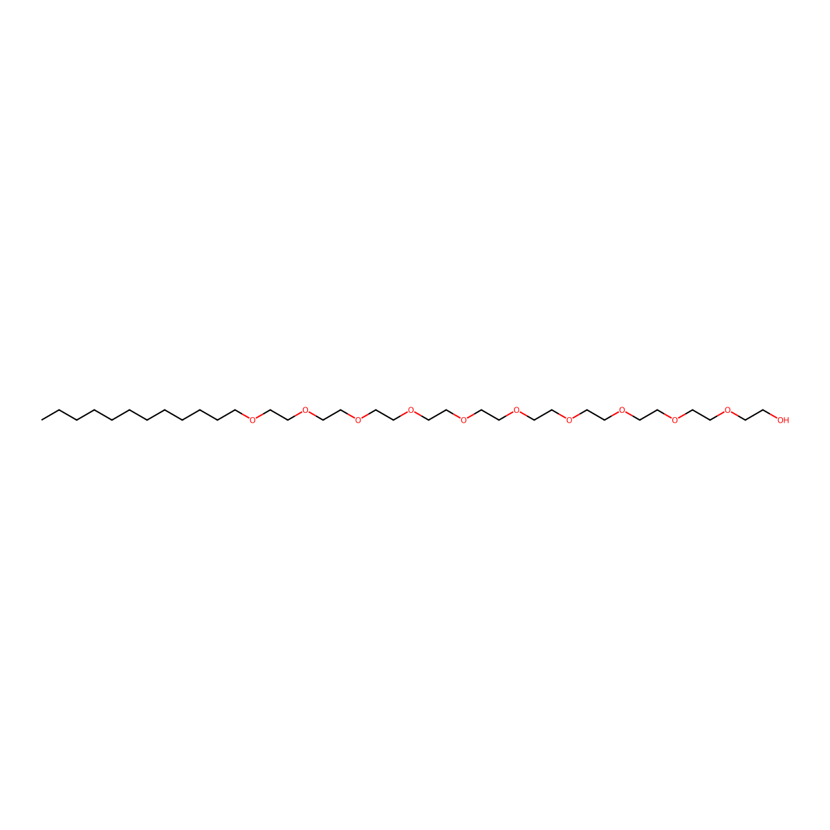 3,6,9,12,15,18,21,24,27,30-Decaoxadotetracontan-1-ol molecular structure, CAS 6540-99-4